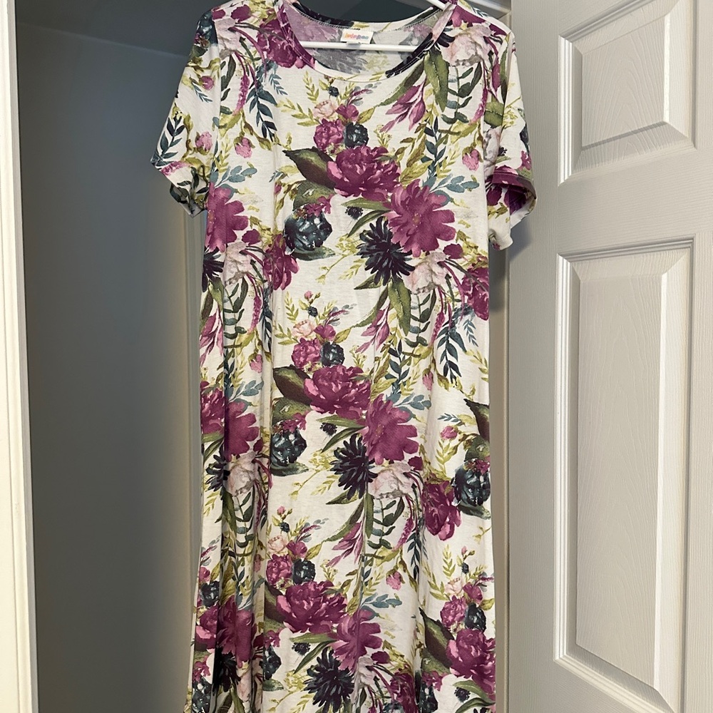 LuLaRoe Purple Pink Casual Midi Sundress